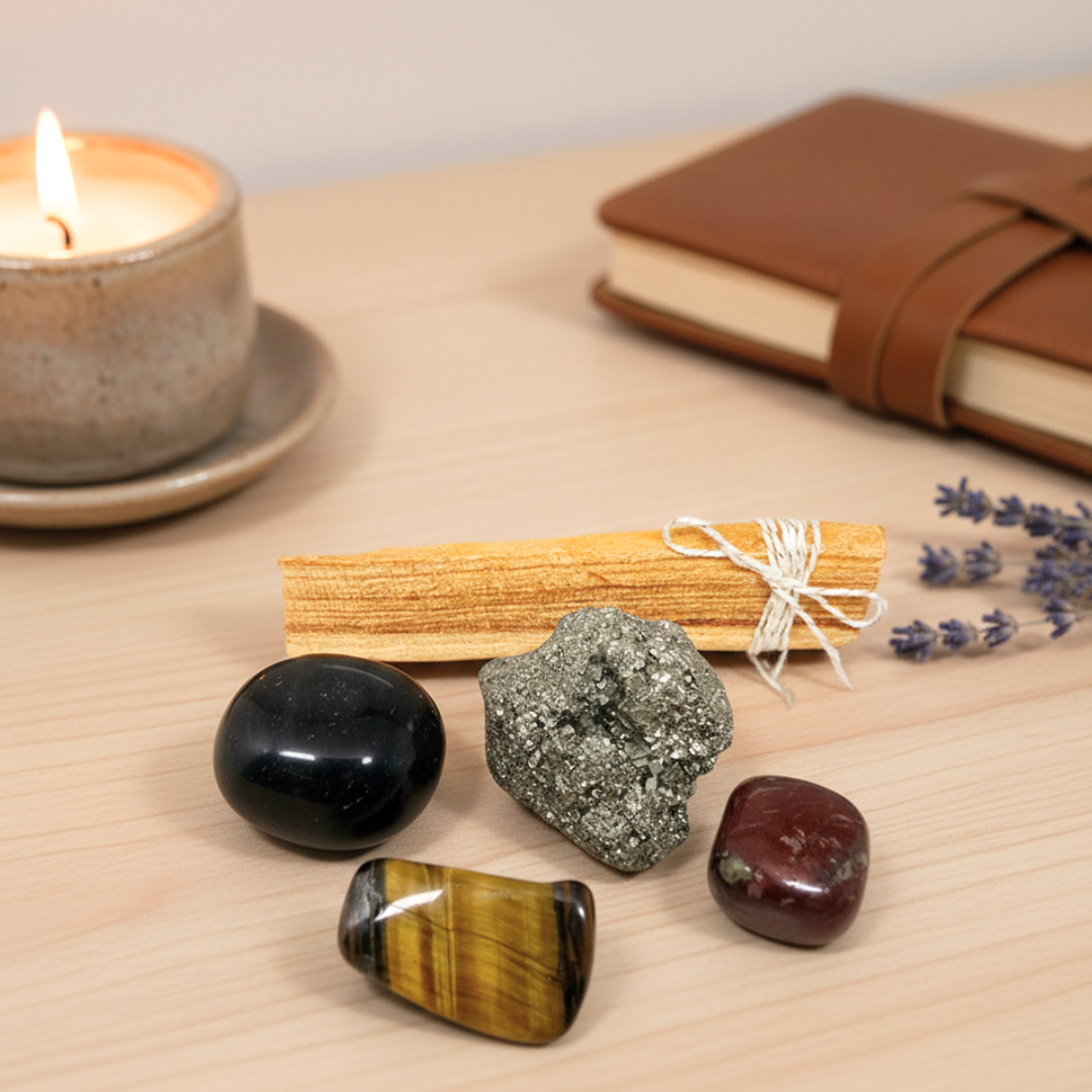 Kit de Cristais para Prosperidade e Negócios – Potencie o Seu Sucesso Profissional + Ebook "O Poder dos Cristais"